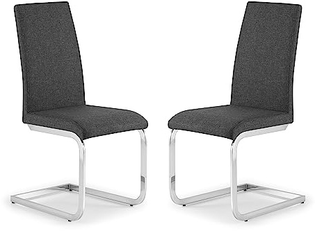 Julian Bowen Roma Dining Chairs, Set of 2, Grey - H100 x W44 x D54cm
