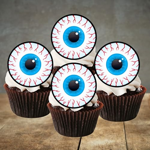 Cupcake-Topper mit Halloween-Motiv, vorgeschnitten, essbar, Esspapierkarten-Scheiben, 24 Stück, PRECUT
