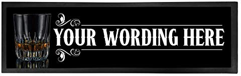 Bang Tidy Clothing Personalised Bar Runner Mat - Novelty Beer Gifts for Home Bars Pubs - Glass