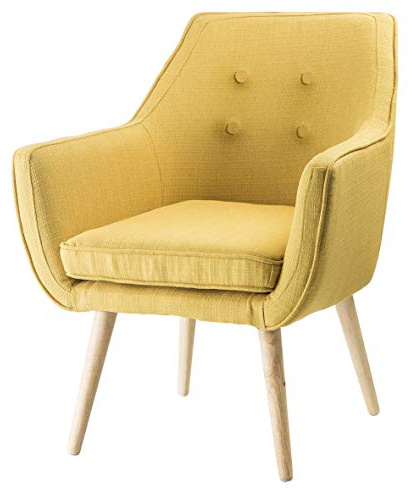 Baroni Home Sessel, Wildleder, Ockergelb, 65X65X85 cm