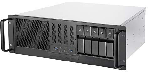 SilverStone Technology RM41-H08 4U Rackmount Server Case with 5 x 3.5 Hot-Swappable Bay and 3 x 5.25 Bays with USB 3.1 Gen 1 RM41-H08-x