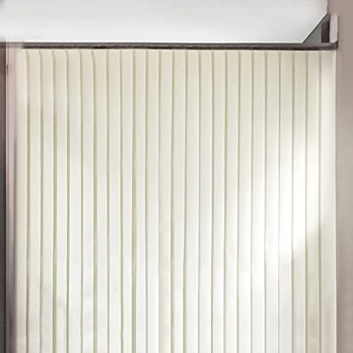 Lamellenvorhang Komplettset in Küche, Haushalt, Weiß undurchsichtig, Kunststoffvorhangstreifen, Streifenvorhang PVC, Streifenbreite 185mm, Schutz der Privatsphäre (height:2.5m/1pcs,1.5mm)