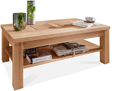 moebel-eins PASSERO Couchtisch, Material Massivholz, Kernbuche geölt, 118 cm