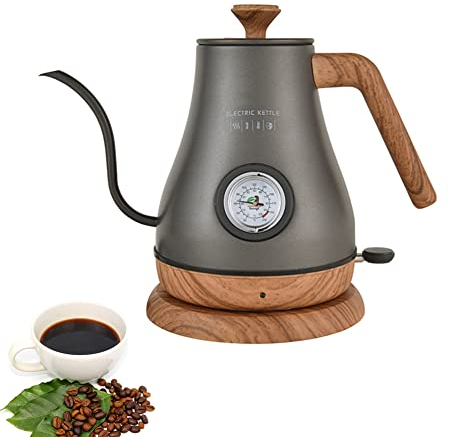 Bollitore elettrico a collo d'oca 304 Bollitore da tè in acciaio inossidabile con quadrante di temperatura, 1000ML Caffè e teiera che riscaldano rapidamente caffè, acqua, tè