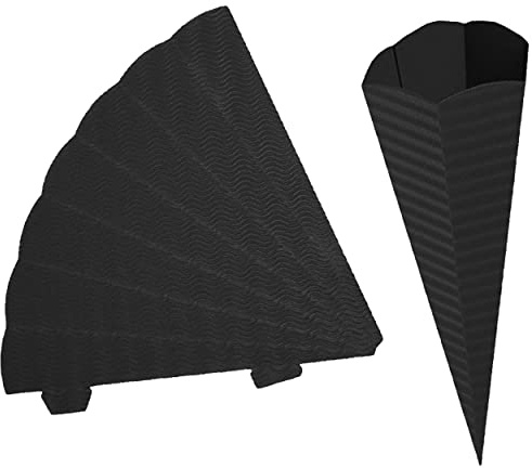 alles-meine.de GmbH Schultüte - Rohling Wellpappe - schwarz - 33-100 cm - Größe wählbar - mit/ohne Kunststoff Spitze - Zuckertüte zum selber Basteln - 6 eckig - Bemalen und B..