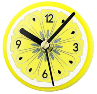 TOPPERFUN Rund Magnetische Kühlschrankuhr Mit Obstmuster-Design Wanduhr Aufkleberuhr Nachrichtenaufkleber Integrierte Magnete Zum Anbringen Von Nachrichten Zufällige Farbe