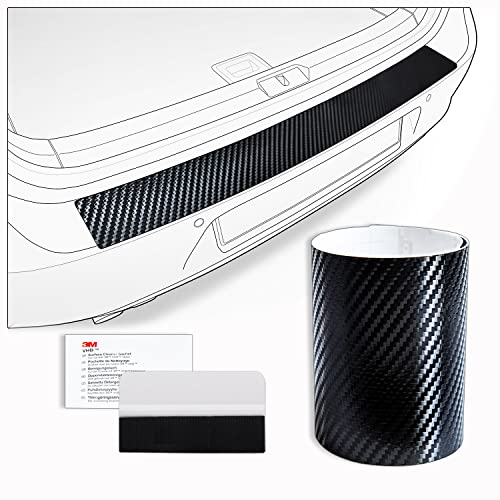 tuning-art FL213 Ladekantenschutz Folie mit Rakel passend für Peugeot 308 3 Limo 2022-, Farbe:Carbon-Look