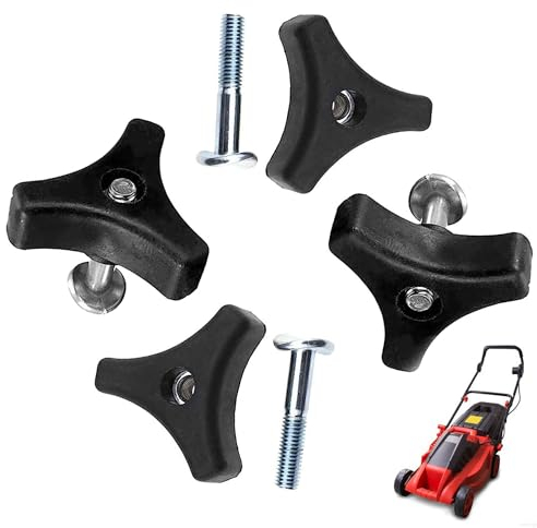 LONGHAO 4 pcs Rasenmäher Griffknopf Rasenmäher Flügelmutter Schraube Bolzen Rasenmäher Griff Knaufschraube Universal-Rasenmähergriff,Zubehör für Rasenmäher/Rasenmäher (4)