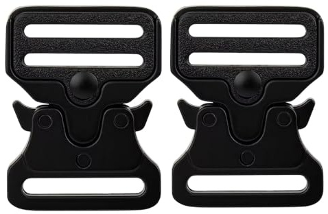 Shenky1 2er Set Metall Schnalle für Hundehalsband | 3 cm Breite | Metallschnalle | Schließe | Militärgürtel | Herrengürtel Militär Bundeswehr | für Gürtel 30 mm (Komplett Schwarz)