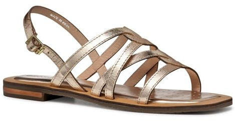 Geox D Sozy QC A, Sandalo Scorrevole Donna, Lt Gold, 36 EU