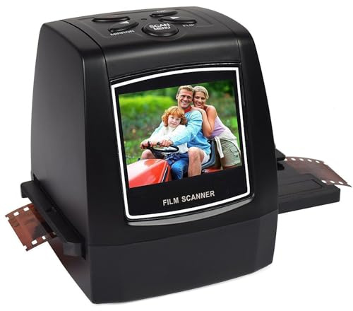 Mini Scanner per Negativi 35mm/135mm Convertitore per Diapositive da 2,4 Pollici Schermo LCD, Regolazione Automatica dell'esposizione e del bilanciamento del Colore, Visualizzatore di Immagini Digit