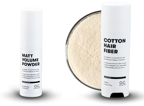O.C. HAIRCARE Streuhaar Starter Set zur Haarverdichtung - für Scheitel, kahle Stellen am Ober- und Hinterkopf - von führenden Salons empfohlen - 11 Farben - widerstandsfähige Streuhaare