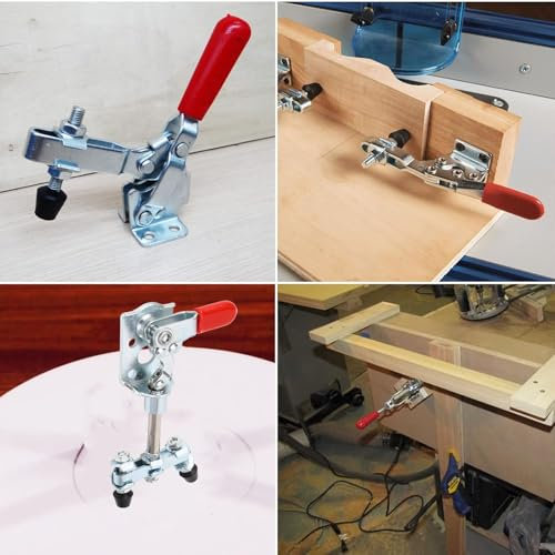 Left Right Push Pull Toggle Clamp Dual Head Stainless Steel Quick Release Clamp 40kg Holding Capacity for Metal Plates Etc