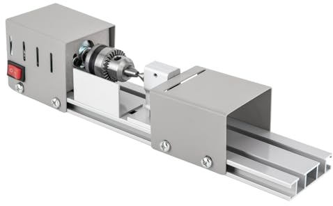 96W Metall Drehmaschine Mini Drehbank Tischdrehbank für Holzbearbeitung DIY Mini-Holz-Drehmaschine Metalldrehmaschine 4000-9000rpm 7-Gänge