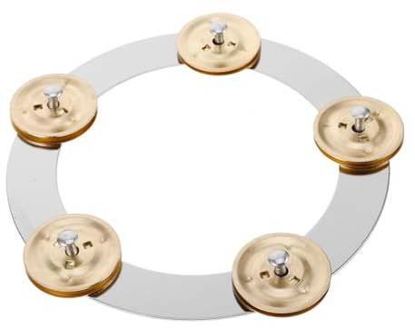 Pandereta Montable de Percusión Anillo Ching de Acero Inoxidable Dorado | Efecto de Campana y Ritmo Fuerte, Uso en Iglesias y Escuelas, Diseño Creativo para Principiantes y Músicos