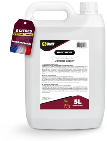 Liquide à Fumée Magic Smoke Intense Cherry (Cerise) - Bidon 5L | Fumée Dense avec Parfum Cerise | Compatible Machines à Fumée (1 Bidon)