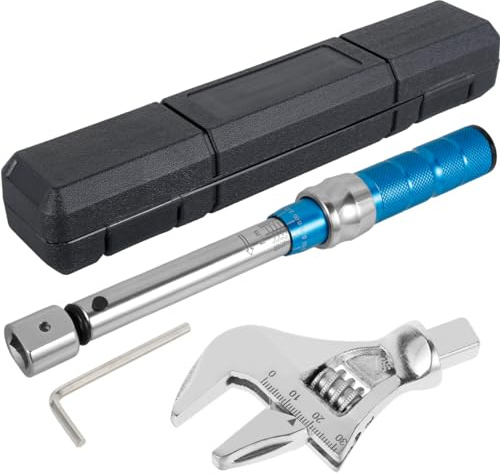Kandishiex Digital Adjustable Torque Wrench 5-25 NM, 30mm Open-End Steel Torque Wrench, 9×12mm Interchangeable Head, Precision Hand Tool for Car Repair, Bicycle Maintenance, and Spanner Applications