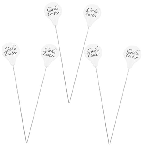 MAGICLULU 6stücke Kuchentester Aus Stiftdetektor Für Kuchen Kekse Back-DIY-Werkzeuge Wiederverwendbar Metallenes Küchenzubehör Backen-Tests Silberfarben