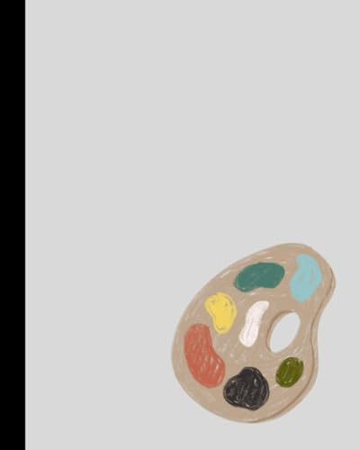 8x10 Artist's Palette Notebook or Journal in Light Gray for Preteens, Teens and Adults - 200 Pages - Alternating Blank and College Ruled Sheets