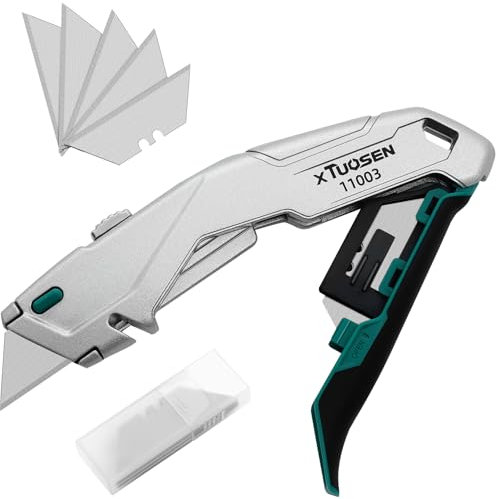 Dachiy Taglierino Professionale, Coltello Di Sicurezza, Coltello Retrattile, Cutter Professionale Bloccabile in 3 Posizioni Con 10 Lame Di Ricmabio Cutter Multifunzione Taglierina Professionale