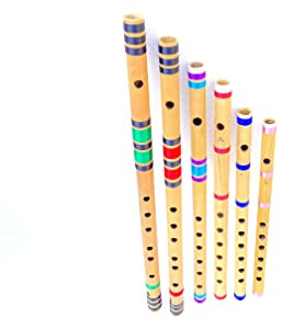 Musikalisch, Bambus, Flöte, 6 Stück, Set, G-Sharp, Csharp, G-Skala, A-Maßstab, C-Maßstab, B-Maßstab, Profi, Bansuri