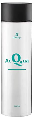 Shurity Pack 10pz. - Bottiglia Cilinder 50cl. Personalizzata Trasparente con Tappo Nero (Pack 10PZ. Acqua Liscia)
