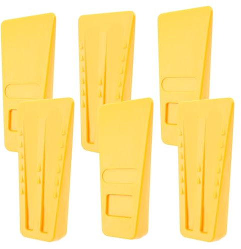 PEIZHIYC Lot de 6 cales d'abattage en plastique pour tronçonneuse - Avec pointes - Réutilisables - Jaune - Pour fendre le bois sûr et léger