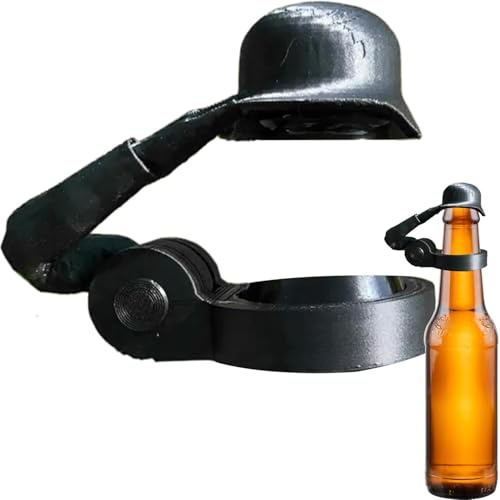 Jobfun 3.54in/9cm Soldier Salute Beer Bottle Helmet, Fit 1.18in/3cm Bottle Caps Bierflaschen Helm, Reusable Decorative Dustproof Lustiger Salute-soldaten-bierhelm for Party Bar Veterans (B)