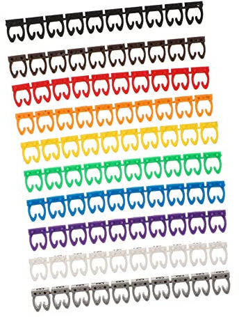 POPETPOP 100pcs Cable Identification Tags 0-9 Numbered Cable Labels for Organizing USB and Charging Cords Sturdy Plastic Detachable Clips for Home and Office Use