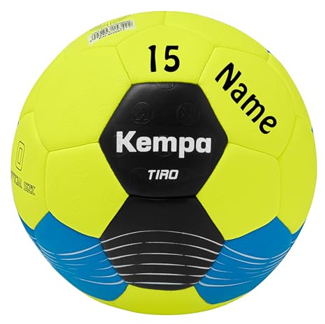 Kempa Handball lite Sportartikeklland Angebot neon gelb/blau Größe 0 + Aufdruck Name und/oder Spielnummer/Kürzel