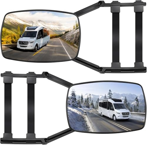 CR-MOESANCO® Espejos coche, caravana, remolque, espejos auxiliares adaptables a diferentes retrovisores