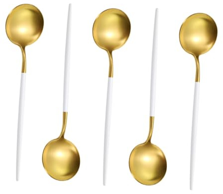 iplusmile 5pièces Lot De Cuillères à Soupe Pour Cuisine Porridge Hôtel Serviettes Ustensiles Facile à Nettoyer