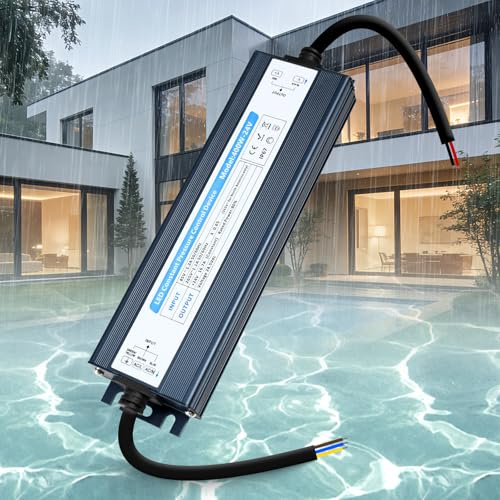 SUCIKORIO 24V 400W Alimentation LED Driver Extérieur Etanche IP67, 220V 24V AC 400W 16,7A LED Transformateur Ultra Fin LEDs Transfo Alimentation à Découpage Convertisseur De Tension AC à DC Pour LEDs