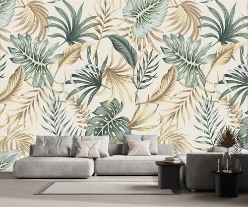 ZXCHEE Carta Da Parati 3D Foglie Di Piante Tropicali Fotomurali Gigante Design Muro Poster Decorazione -ZX13147-400x255cm