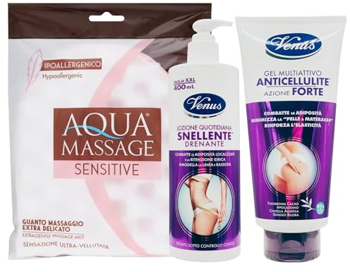 SET: Lozione Quotidiana SNELLENTE Drenante 400ml + Gel Multiattivo ANTICELLULITE Azione FORTE 300ml + Guanto Massaggio In Spugna, Extra Delicato