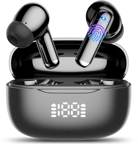 2026 Neu Bluetooth Kopfhörer, In Ear Kopfhörer Kabellos Bluetooth 5.4, 4 ENC Noise Cancelling Mic mit 40Std Tiefer Bass, Wireless HiFi Stereoton, IPX7 Wasserdicht Sport Ohrhörer LED-Anzeige, USB-C