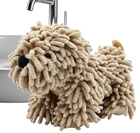 Tanxemery Toalla De Mano Forma Perro | Paño De Chenilla Absorbente Y Bonito,Toalla De Mano De Chenilla De Secado Rápido - para Niños Amantes De Los Perros Mujeres Decoración Baño Cocina