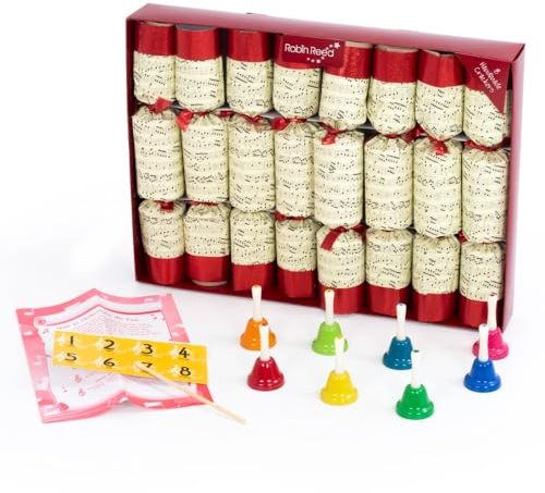 Robin Reed 8 x 14 Handbells Musical christmas crackers contains metal bells