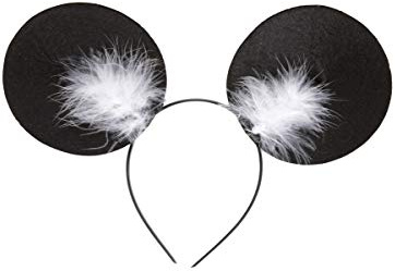 W WIDMANN MILANO Party Fashion - Mausohren Haarreif mit Federn | Mit Marabou-Federn für Karneval und Mottopartys