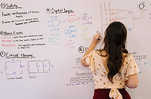 PVC-frei Selbstklebende Magnetische Whiteboard-Folie | Weißwandtafel | Whiteboard | Schreibtafel | Folie | Wandfolie | Multifunktionstafelfolie | Farbe: Weiß, Größe:150x100 cm