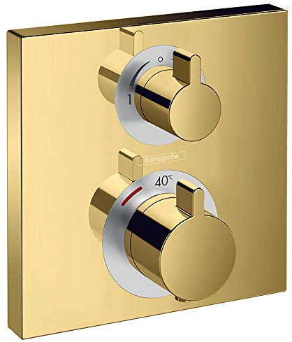 hansgrohe Unterputz Theromstat Ecostat Square, für 2 Funktionen, Polished Gold Optic