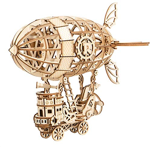 Rolife Wooden Model Kits for Adult to Build 3d Wooden Puzzle Woodcraft Construction Kit 3D Puzzle (Airship)