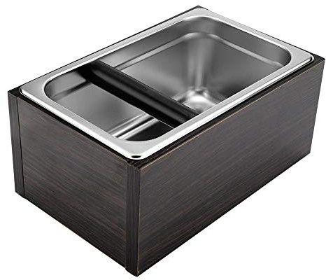 Café Knock Box en acier inoxydable Espresso Knock Box Container pour le café moulu poubelle