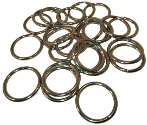 100x Gardinenringe Ø 20 mm mit Faltenlegehaken Edelstahl-Optik | Gardinenringe aus Metall für Gardinenstangen Ø 20 mm, Breite 3 mm. Mit Faltenlegehaken zum einfachen Aufhängen von Vorhängen.
