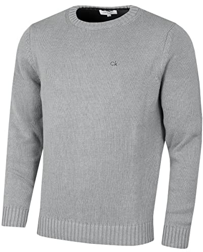 Calvin Klein Maglione Golf CK inlavorato Maglia Uomo - Marna Argentata - XL