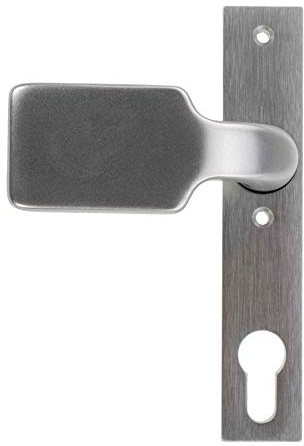 Rechteck-Knauf für Metalltor-Schlosskästen 67 mm Lochabstand, fest, Alu, M12 Gewinde, 72mm Entfernung