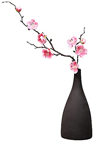 HAOSHICS 4 pezzi fiori artificiali, rami di fiori artificiali di prugna, rami di seta per casa, camera, hotel, vaso di nozze, decorazione per festival, colore: rosa