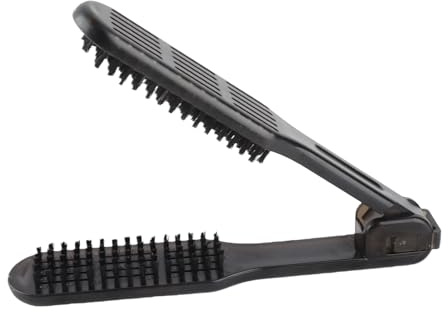 FILFEEL Haarbürste, Doppelseitiger Haarglätterkamm, Hitzebeständige Antistatische Haarentwirrbürste mit Griff, Haarkamm-Glättklemme für das Haarstyling