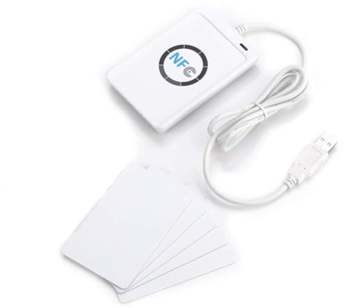 Ejoyous NFC RFID Reader/Writer, ACR122U IC Card USB Reader Writer Kontaktloser Smart Card Reader Writer, Smart Card Reader Writer mit USB-Kabel, Unterstützt ISO 14443 Typ A und B