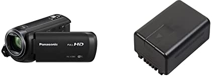 Panasonic HC-V380EG-K Full HD Camcorder (Full HD, 50x optischer Zoom, 28 mm Weitwinkel, optischer 5-Achsen Bildstabilisator Hybrid OIS+, WiFi) schwarz & VW-VBT190E-K Li-Ion Camcorder Akku